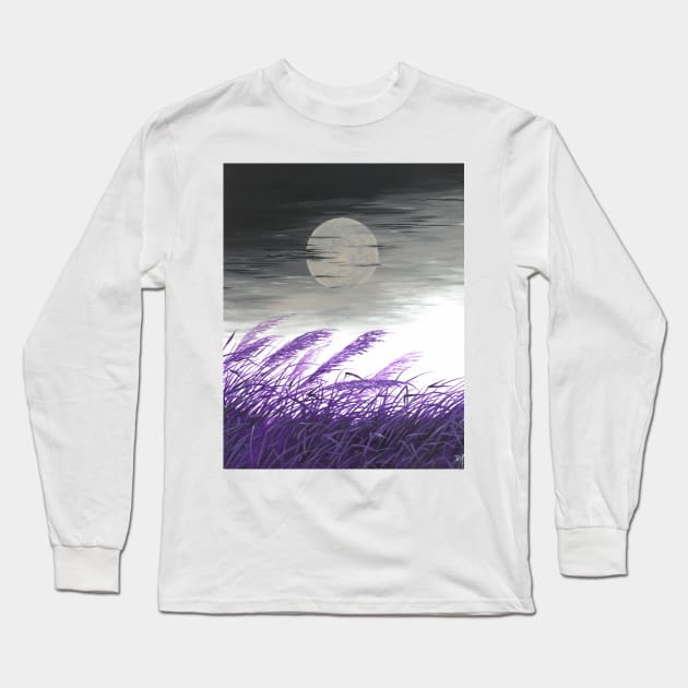 Purple Reeds Long Sleeve T-Shirt by Art by Veya